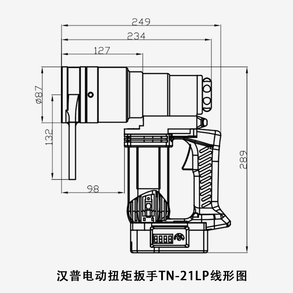 漢普電動(dòng)扭矩扳手TN-21LP線形圖